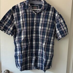 Ecko Unlimited Men's Navy and White Plaid Shirt